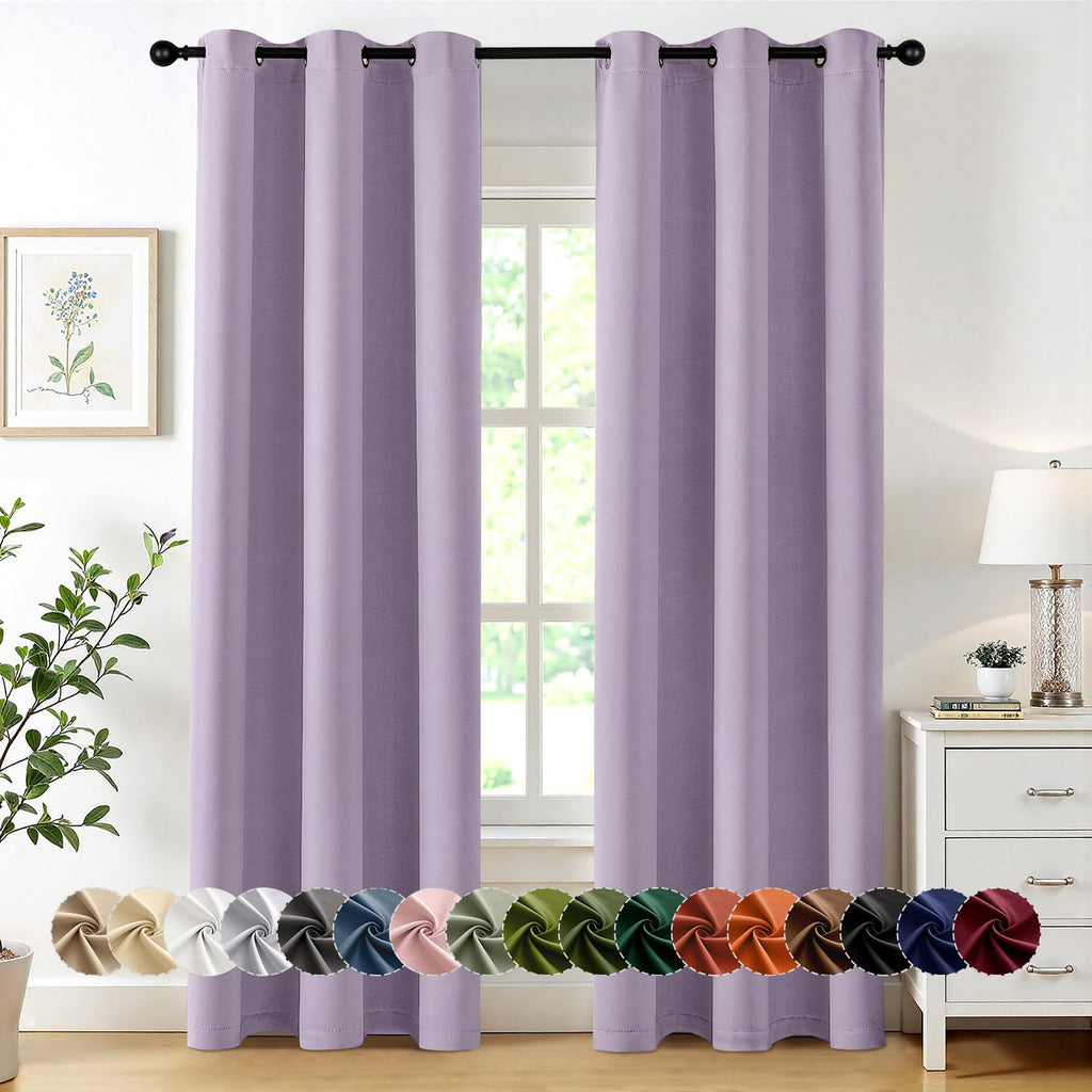 MIULEE Blackout Curtains for Bedroom 2 Panels 40 x 84 Inch Long Black