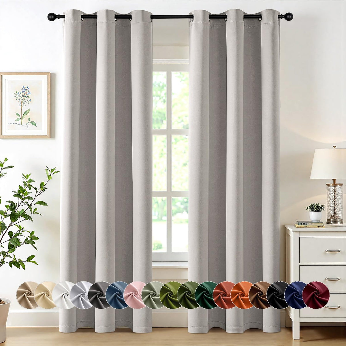 MIULEE Blackout Curtains for Bedroom 2 Panels 40 x 84 Inch Long Black