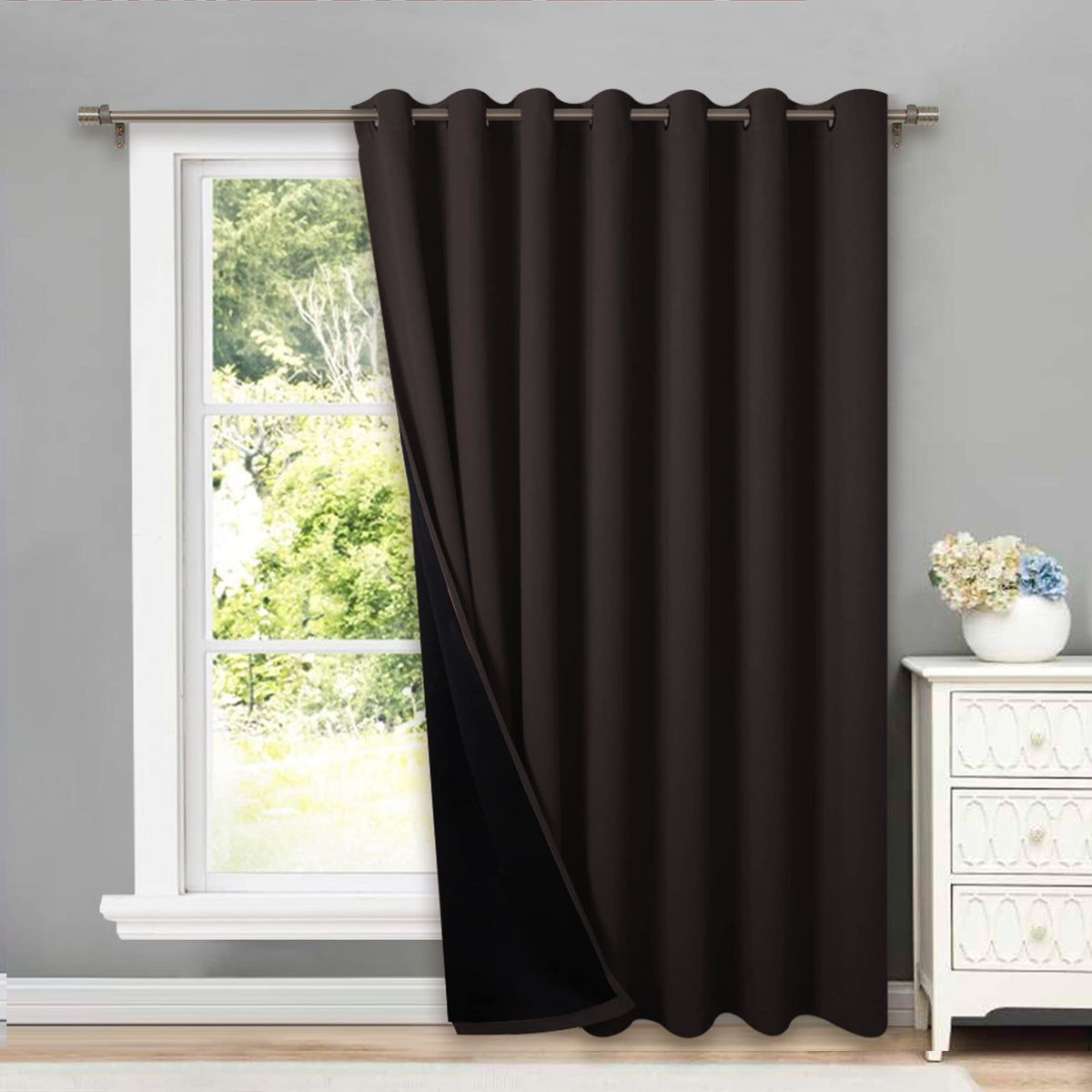 NICETOWN 100% Blackout Curtain 54 inches Long, Double-Deck Completely Blackout Window Treatment Thermal Insulated Lined Drape for Small Window (White, 1 PC, 52 inches Width Each Panel)