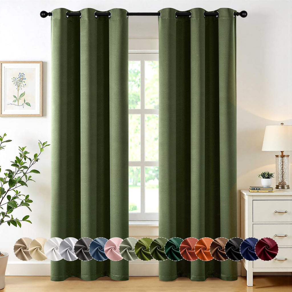 MIULEE Blackout Curtains for Bedroom 2 Panels 40 x 84 Inch Long Black