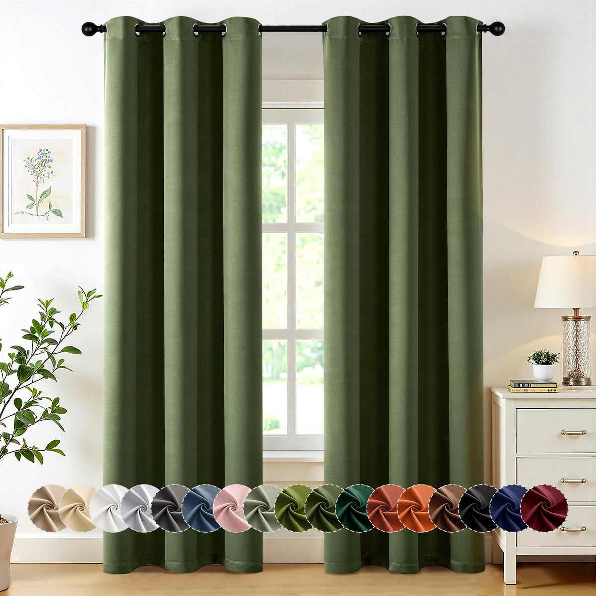 MIULEE Blackout Curtains for Bedroom 2 Panels 40 x 84 Inch Long Black