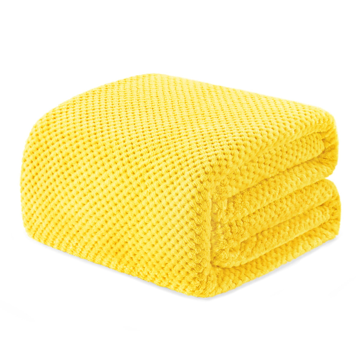 Exclusivo Mezcla Large Waffle Fleece Throw Blanket for Couch, Slate Blue