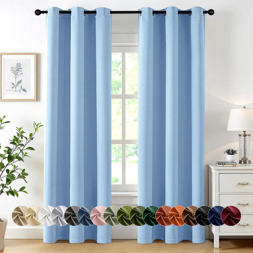 MIULEE Blackout Curtains for Bedroom 2 Panels 40 x 84 Inch Long Black