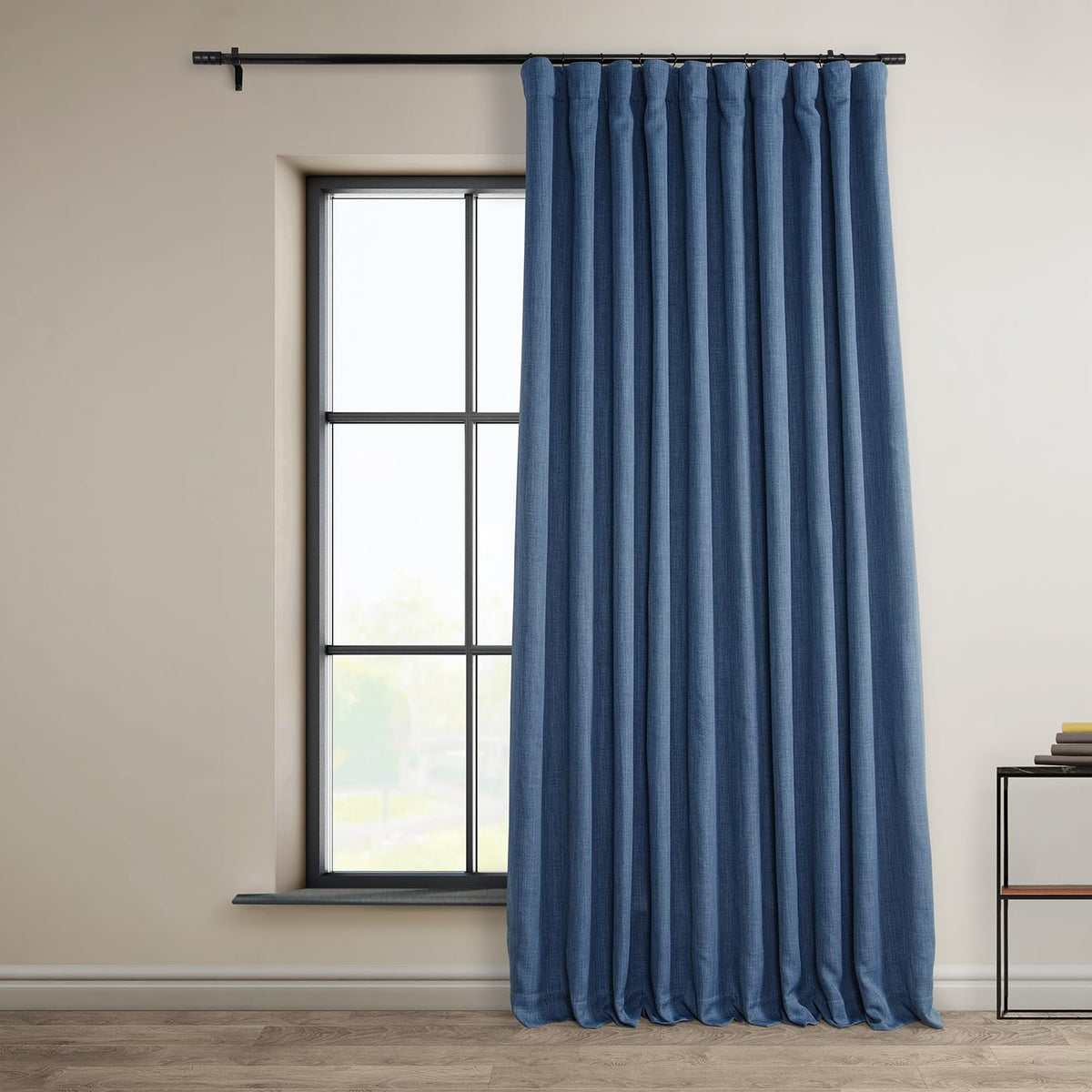 Faux Linen Curtains for Living Room (1 Panel) - 50W X 96L, Birch Taupe