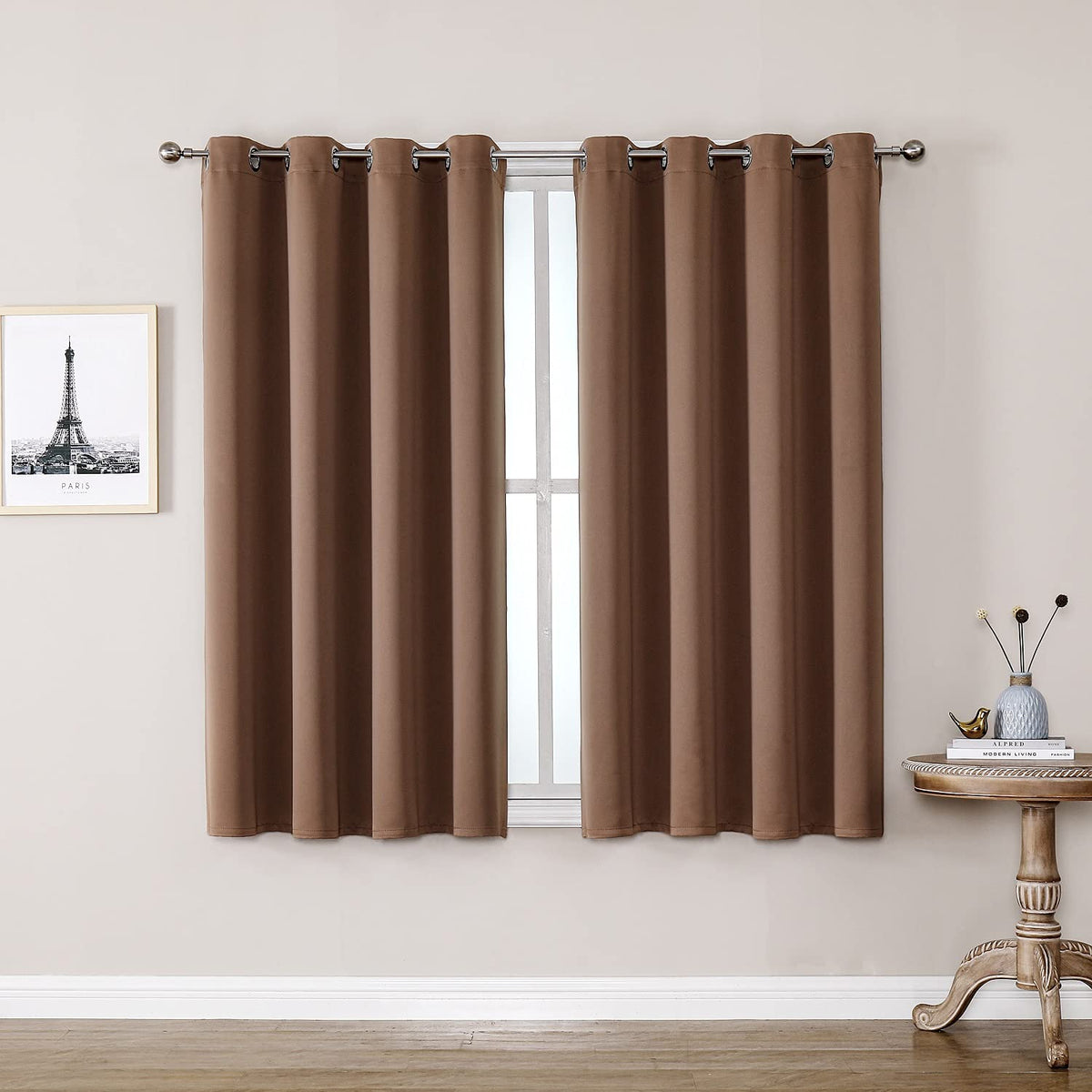 ChrisDowa Blackout Curtains for Bedroom and Living Room 63 Inches Long