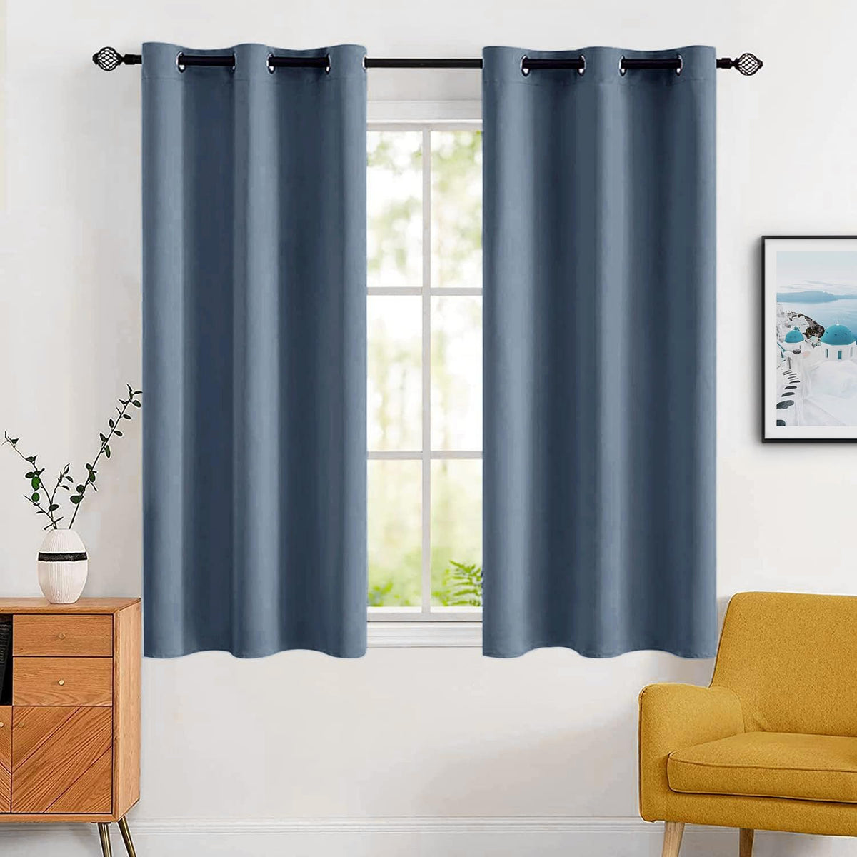 MIULEE Beige Blackout Bedroom Curtains Drapes 84 Inch Long 52"x84"