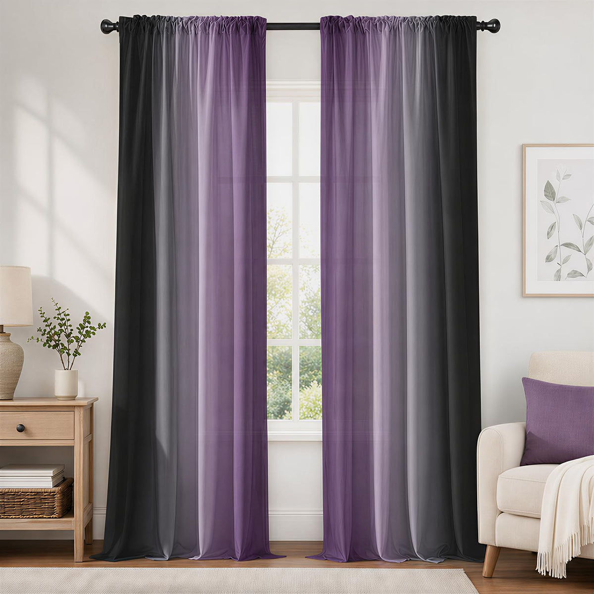 Burnt Orange Curtains 84 Inch Length for Living Room,2 Panels