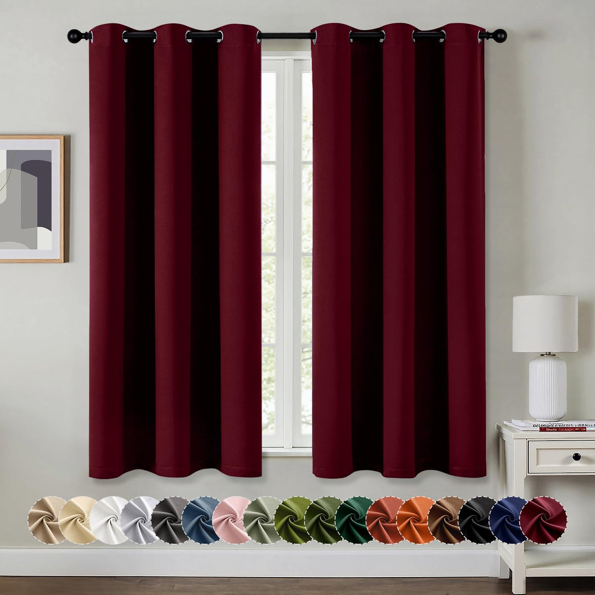 MIULEE Blackout Curtains for Bedroom 2 Panels 40 x 84 Inch Long Black