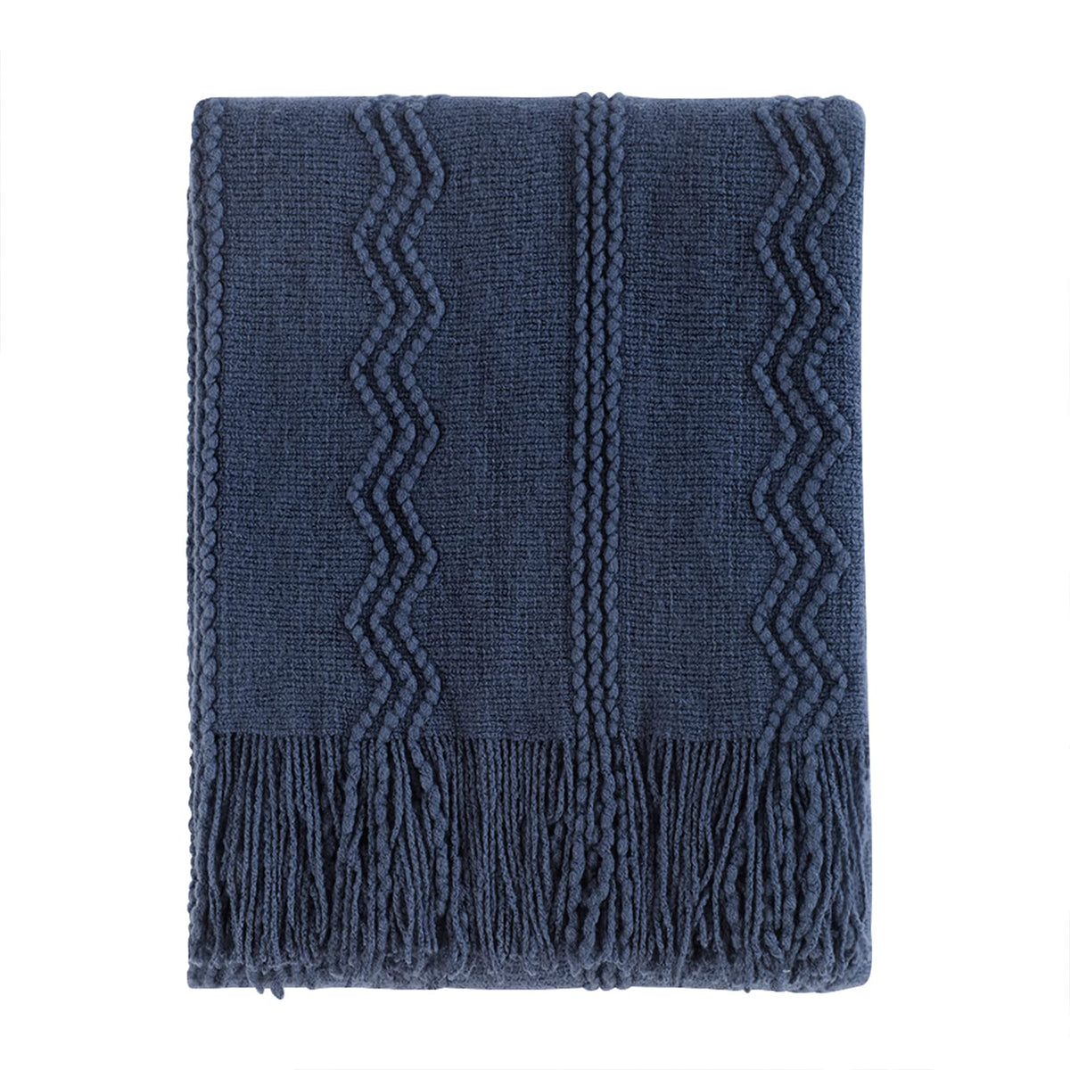 BOURINA Beige Throw Blanket 50x60 Inch Boho Knitted Soft Throw Sofa Blanket