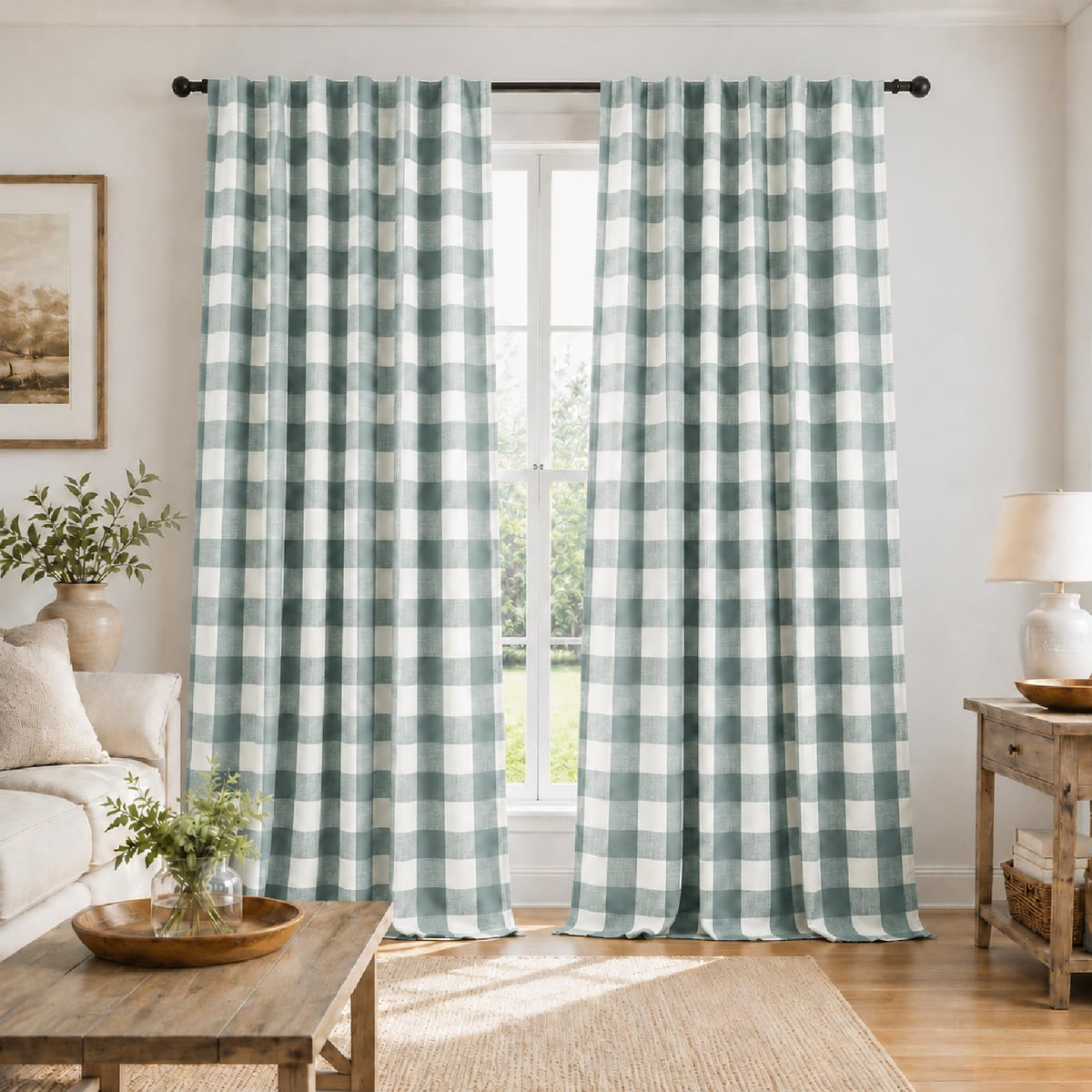 Blackout Curtains for Bedroom, Buffalo Plaid Curtains for Living Room