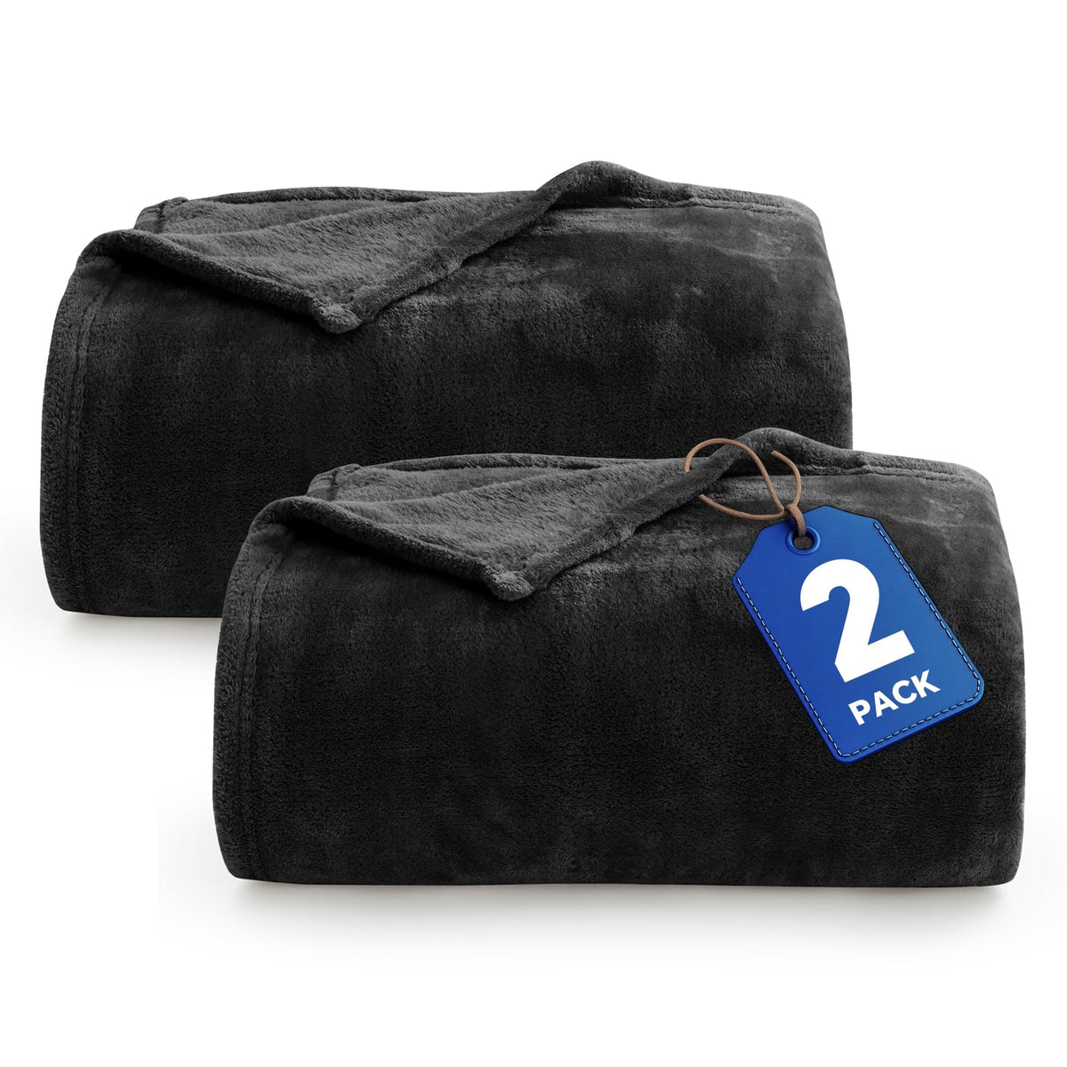 BEDELITE Fleece Blanket Soft Plush Throw for Couch Black 50"x60"
