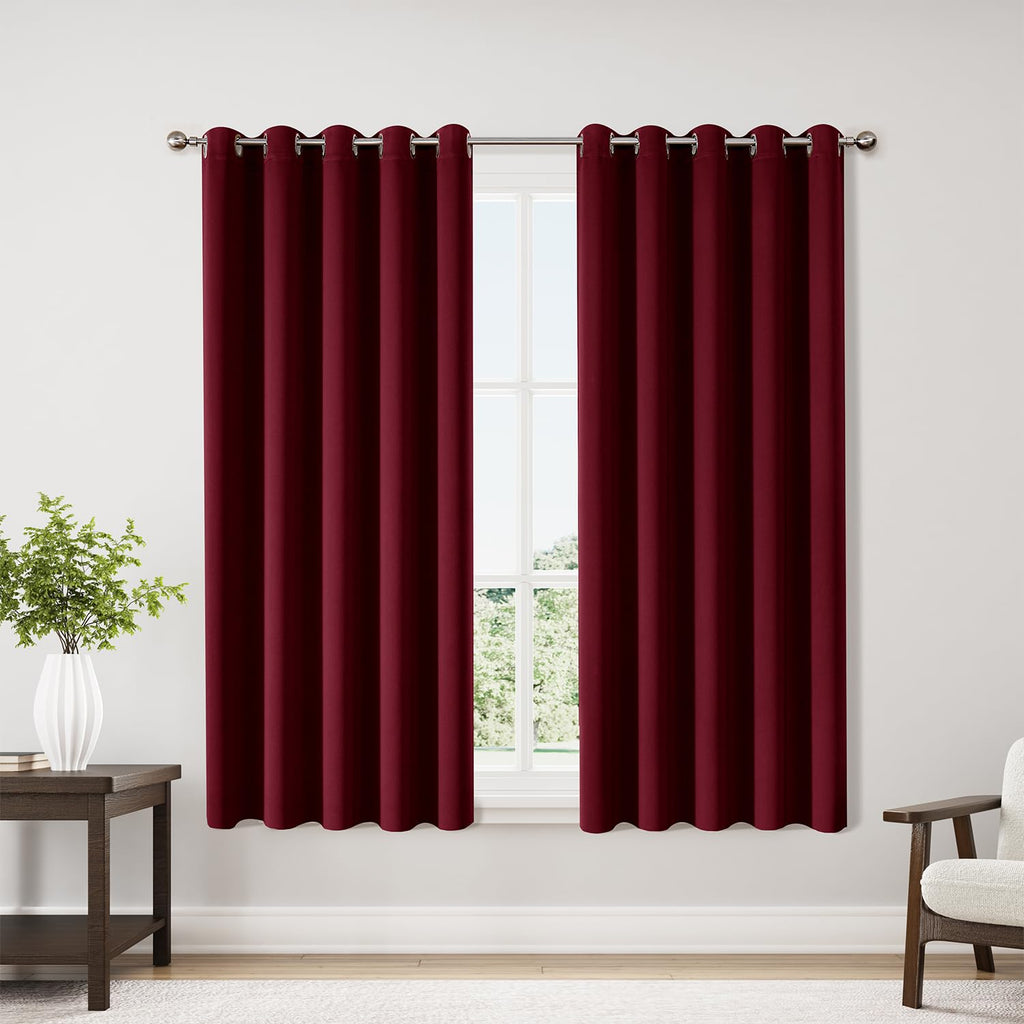 ChrisDowa Blackout Curtains for Bedroom and Living Room 63 Inches Long