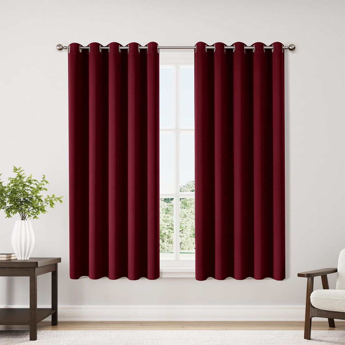 ChrisDowa Blackout Curtains for Bedroom and Living Room 63 Inches Long