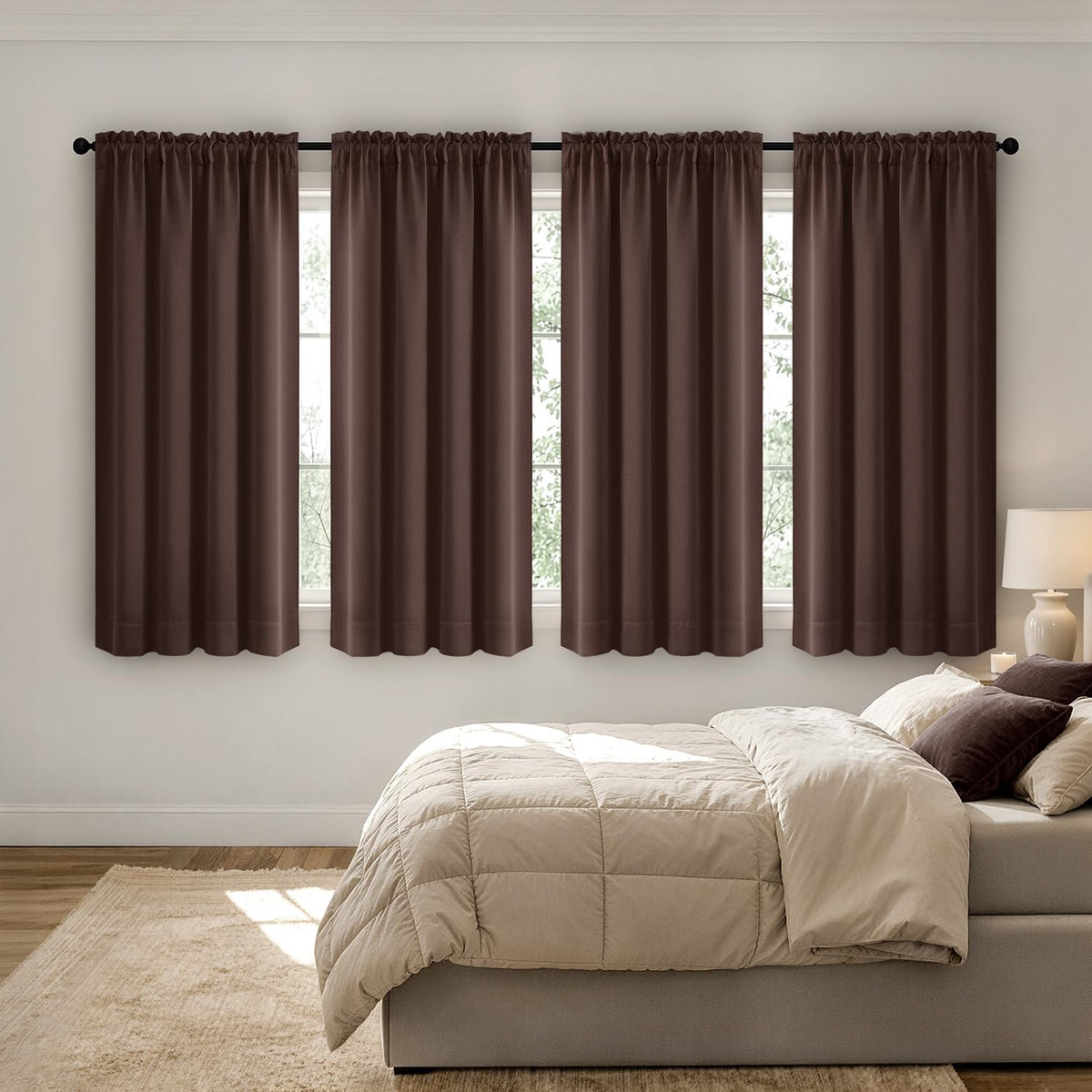 MIULEE Sage Green Blackout Curtains 63 Inch Length for Bedroom 4 Panels