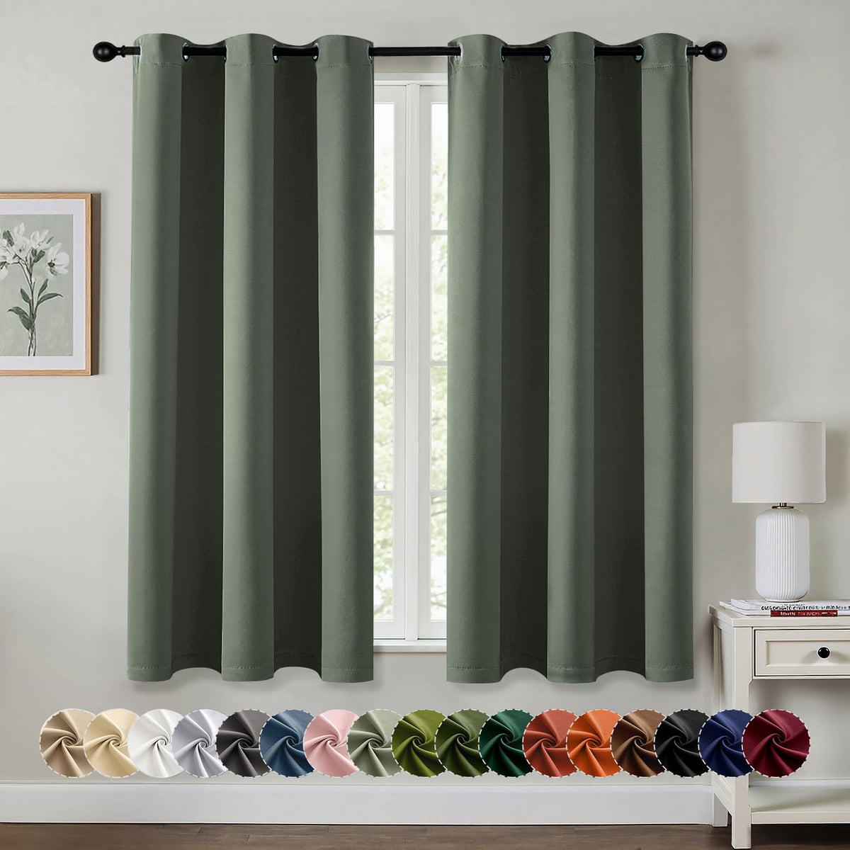 MIULEE Blackout Curtains for Bedroom 2 Panels 40 x 84 Inch Long Black