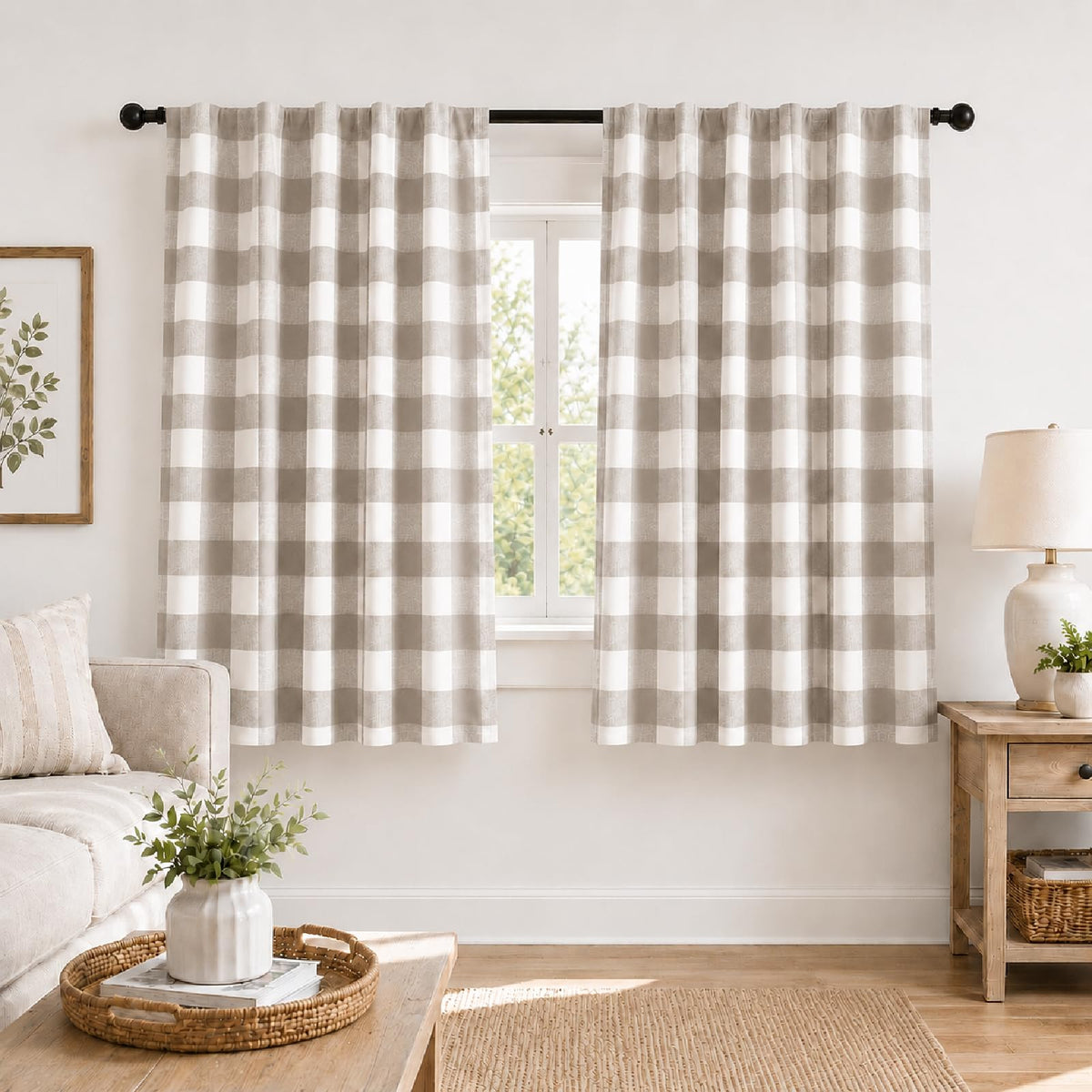 Blackout Curtains for Bedroom, Buffalo Plaid Curtains for Living Room