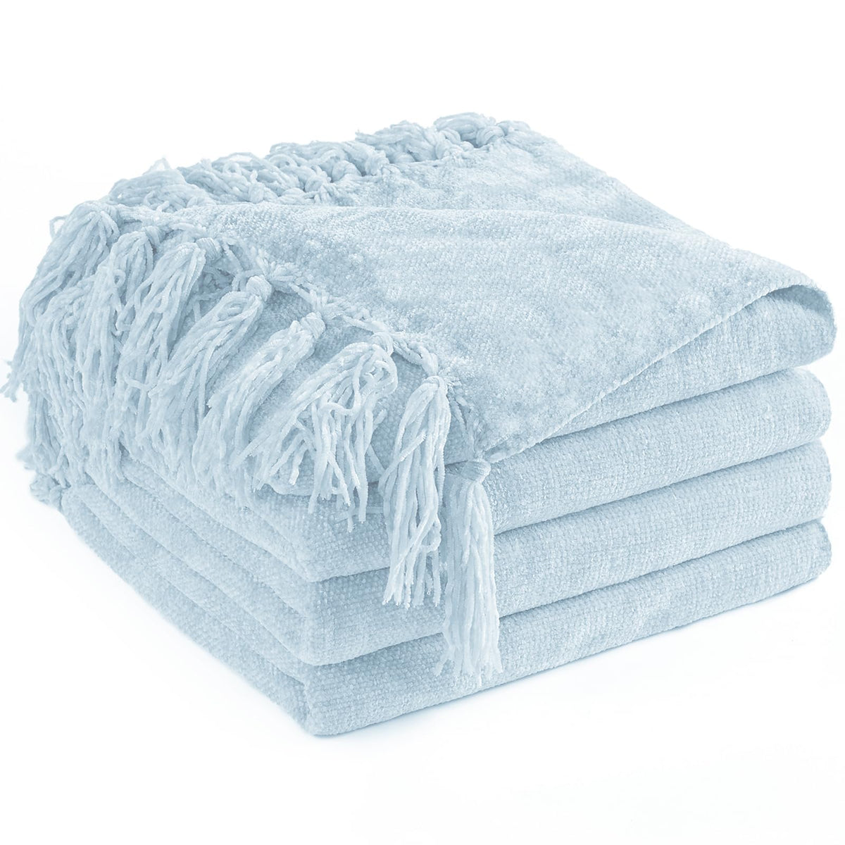 Chenille Throw Blanket for Couch 50" x 60", Olive Green