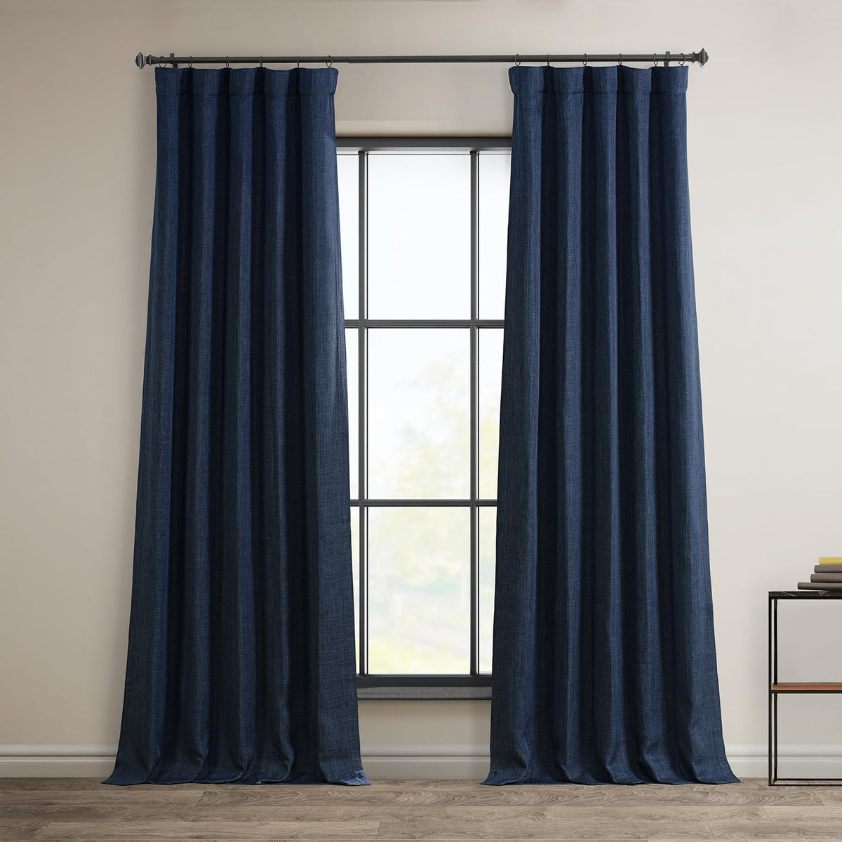 Faux Linen Curtains for Living Room (1 Panel) - 50W X 96L, Birch Taupe