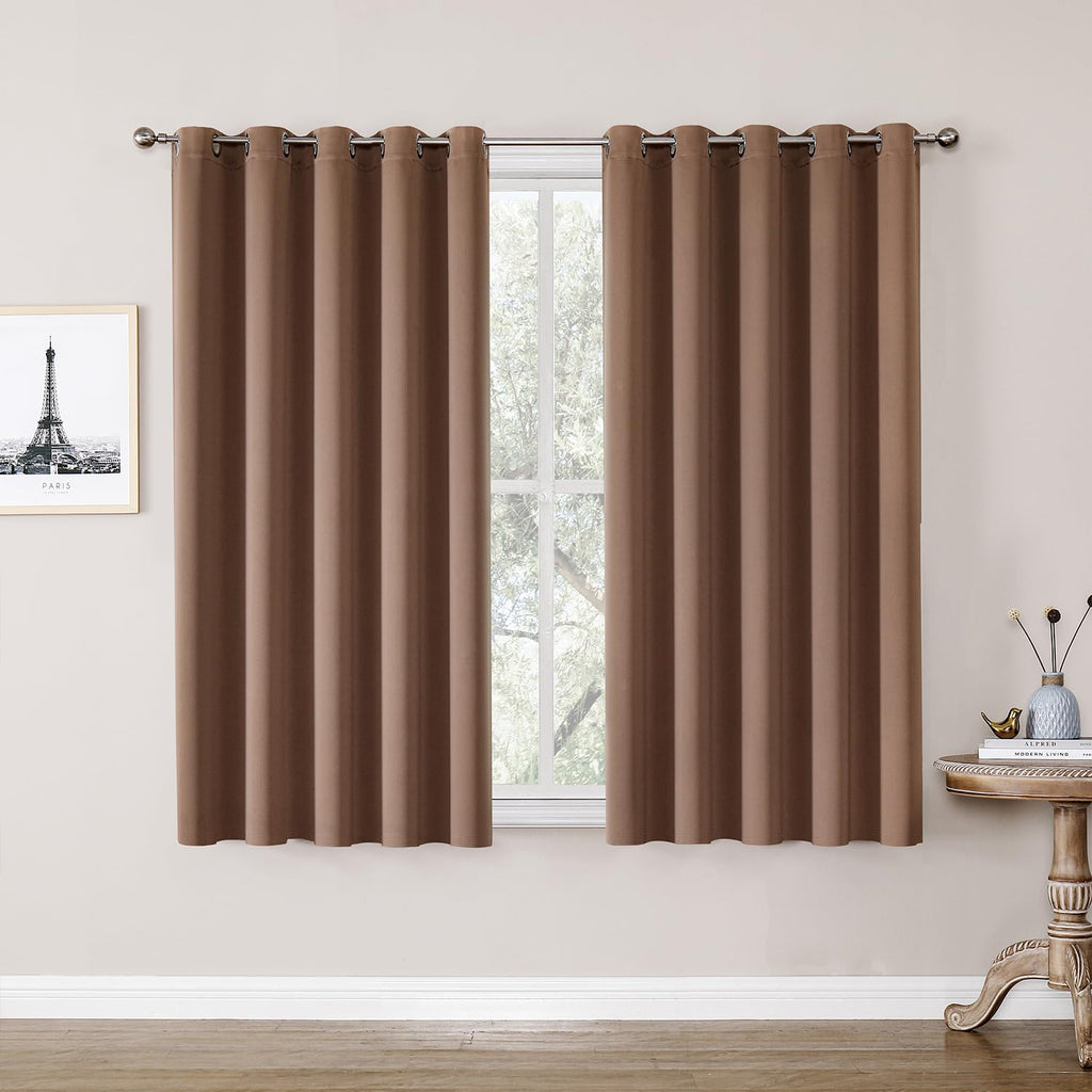 ChrisDowa Blackout Curtains for Bedroom and Living Room 63 Inches Long