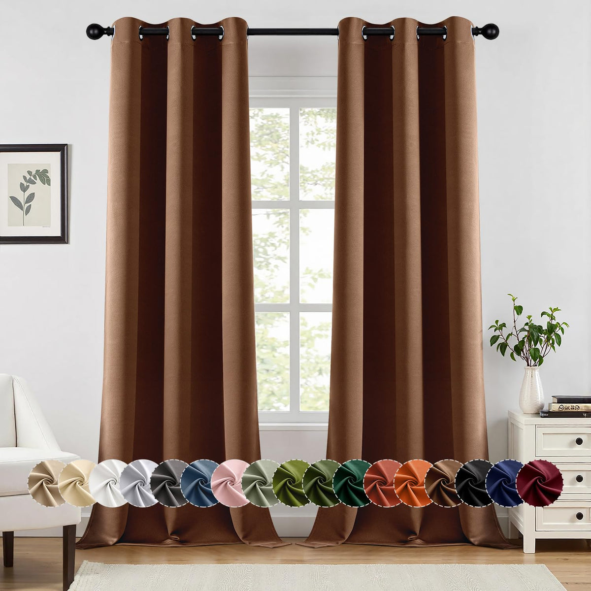 MIULEE Blackout Curtains for Bedroom 2 Panels 40 x 84 Inch Long Black