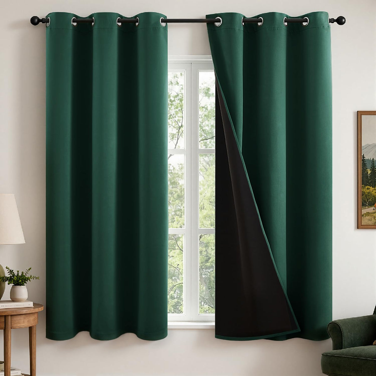 MIULEE Cream 100% Blackout Curtains for Bedroom 40x63 Inch Long