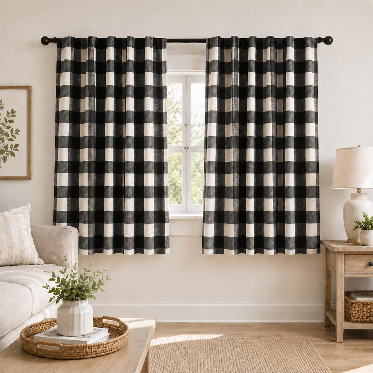 Blackout Curtains for Bedroom, Buffalo Plaid Curtains for Living Room