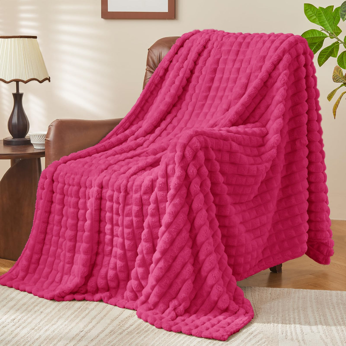 BEDELITE Buffalo Plaid Flannel Fleece Throw Blanket for Couch