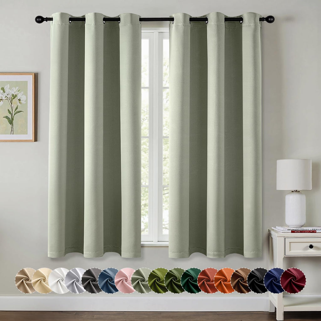 MIULEE Blackout Curtains for Bedroom 2 Panels 40 x 84 Inch Long Black