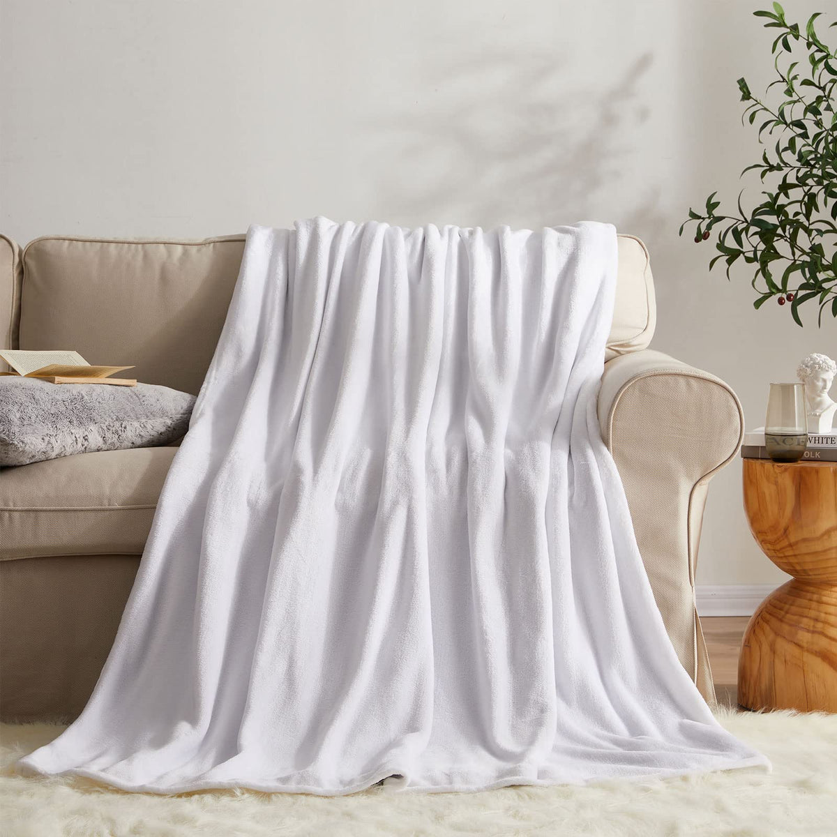 KMUSET Fleece Blanket Throw Size Grey Lightweight Super Soft Cozy Luxury Bed Blanket Microfiber Factory Shop