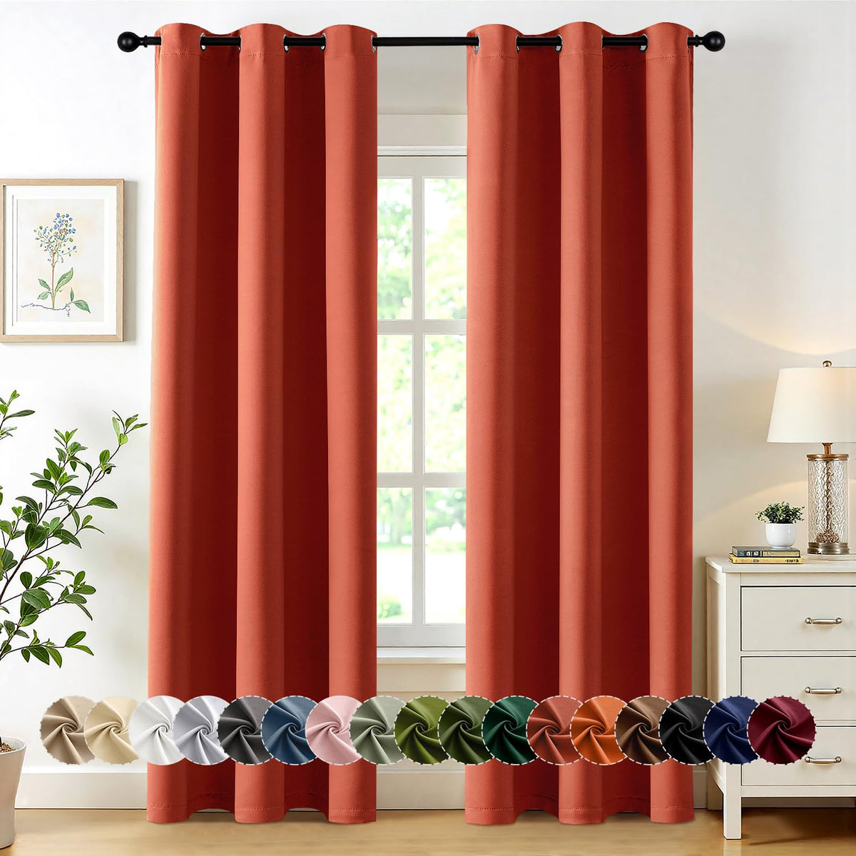 MIULEE Blackout Curtains for Bedroom 2 Panels 40 x 84 Inch Long Black