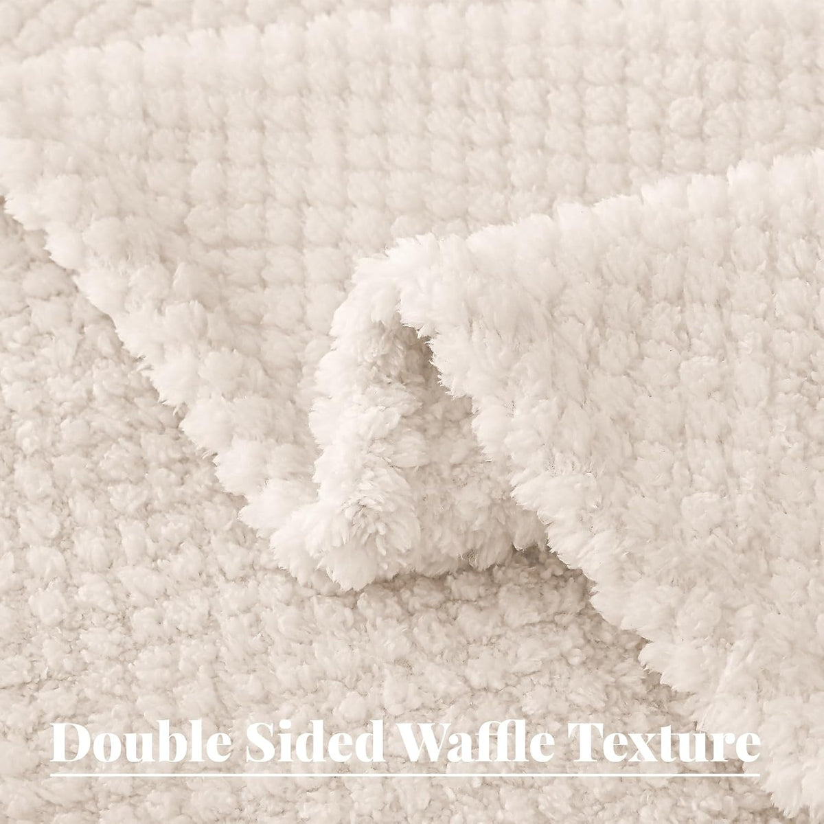 Whale Flotilla Extra Large Fuzzy Fleece Throw Blanket for Couch, 50x70 Inch Fluffy Warm Soft Jacquard Blankets for All Season, Lightweight and Cozy, Ivory