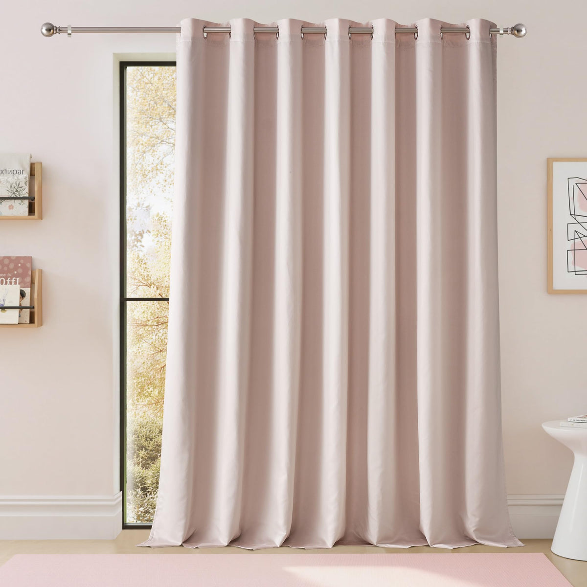 NICETOWN 100% Blackout Curtain 54 inches Long, Double-Deck Completely Blackout Window Treatment Thermal Insulated Lined Drape for Small Window (White, 1 PC, 52 inches Width Each Panel)