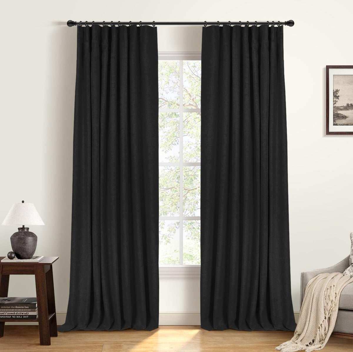 INOVADAY 100% Blackout Curtains for Bedroom Black Out Curtains 84 Inch Long
