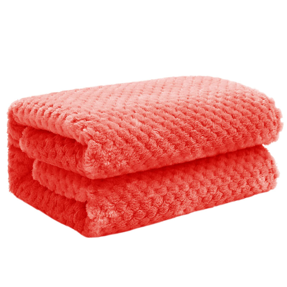 Exclusivo Mezcla Large Waffle Fleece Throw Blanket for Couch, Slate Blue