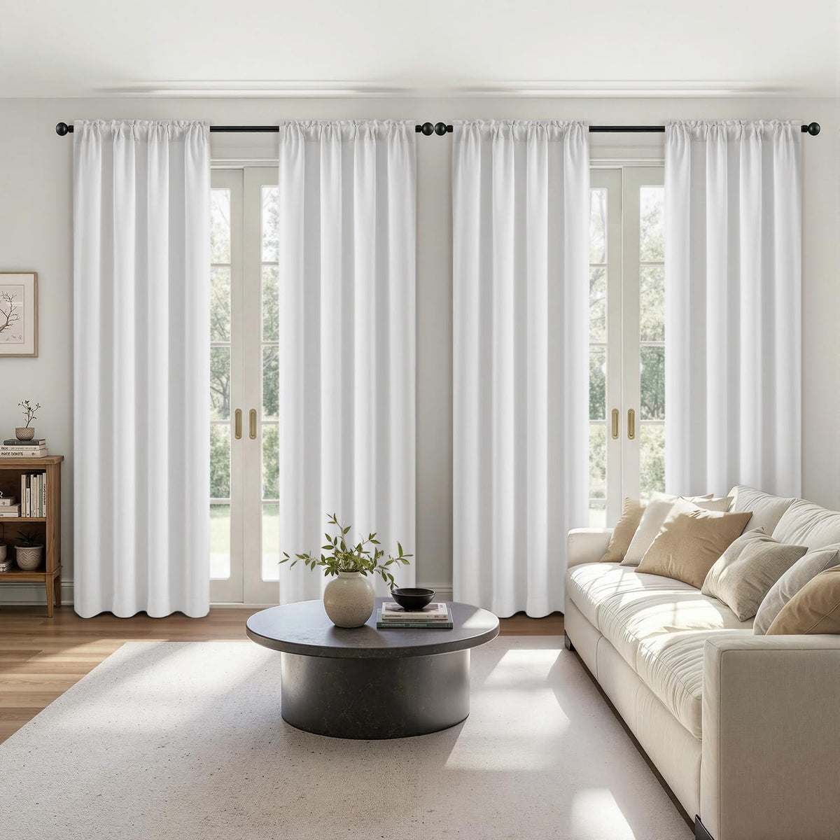 MIULEE Sage Green Blackout Curtains 63 Inch Length for Bedroom 4 Panels