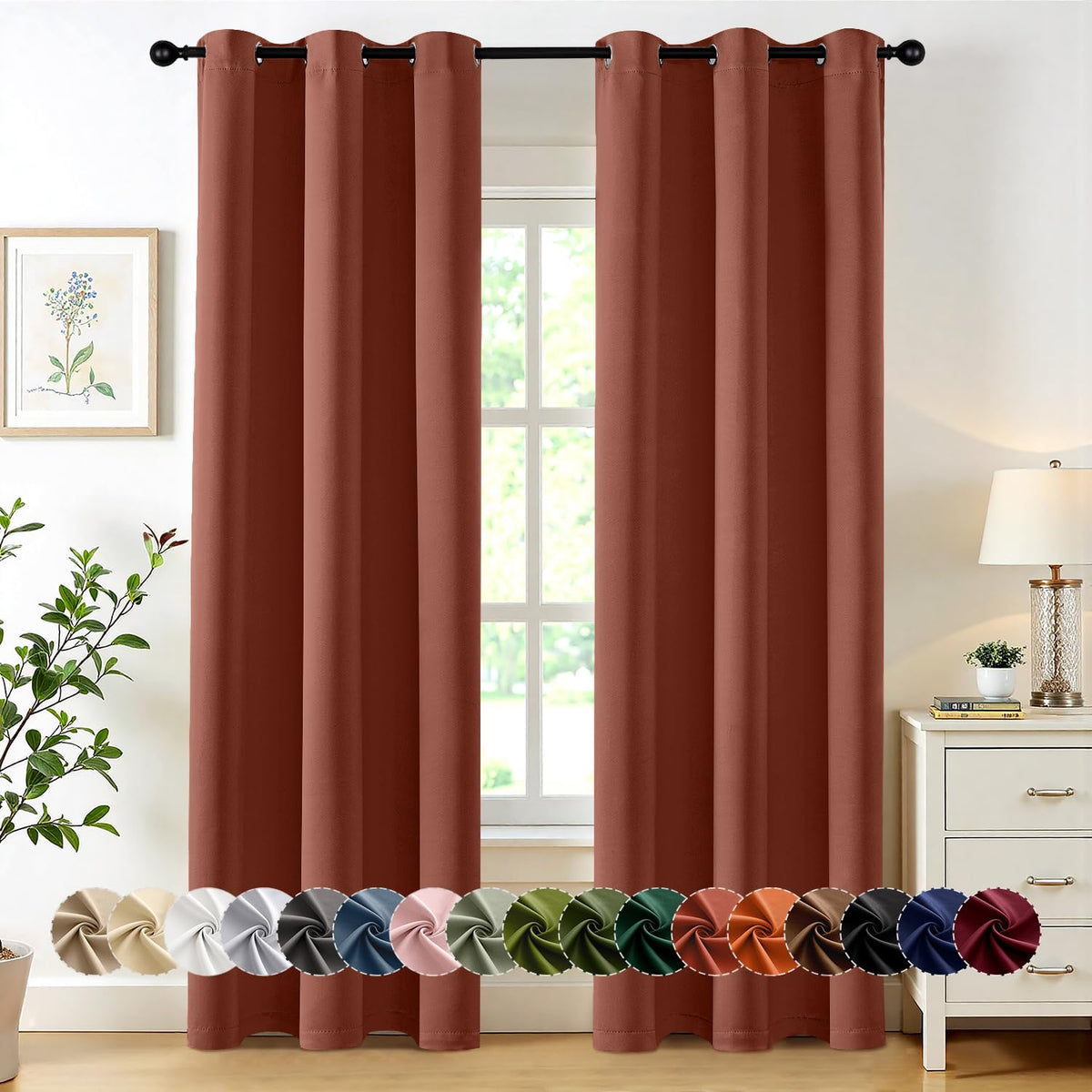 MIULEE Blackout Curtains for Bedroom 2 Panels 40 x 84 Inch Long Black