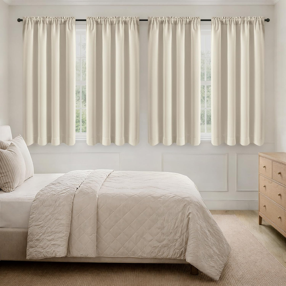 MIULEE Sage Green Blackout Curtains 63 Inch Length for Bedroom 4 Panels