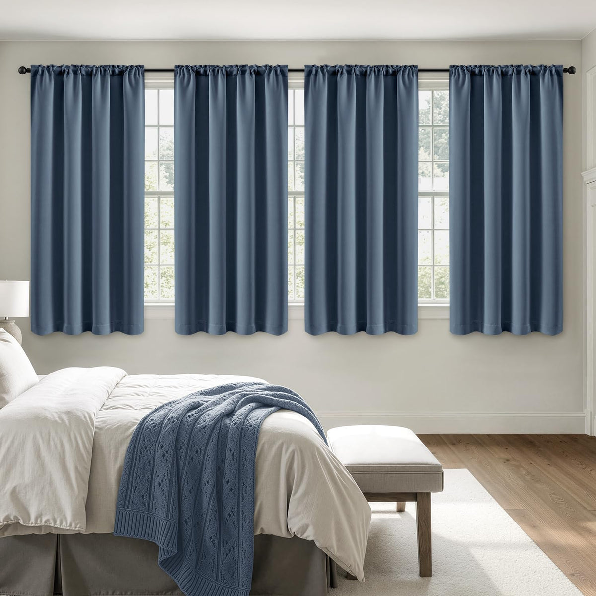 MIULEE Sage Green Blackout Curtains 63 Inch Length for Bedroom 4 Panels