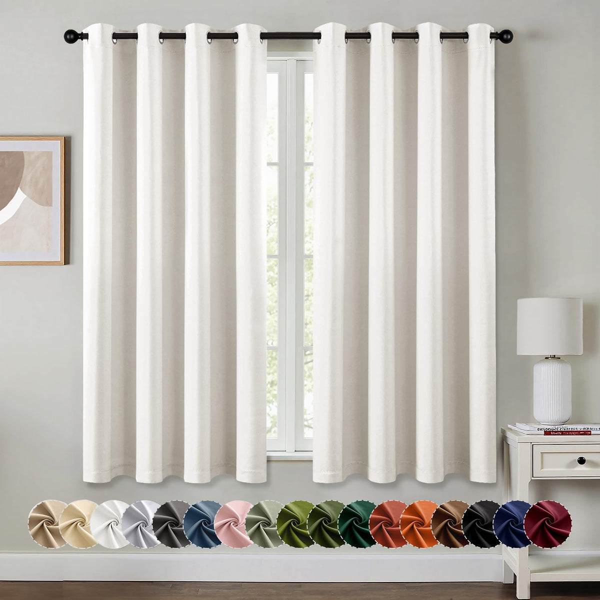 MIULEE Blackout Curtains for Bedroom 2 Panels 40 x 84 Inch Long Black