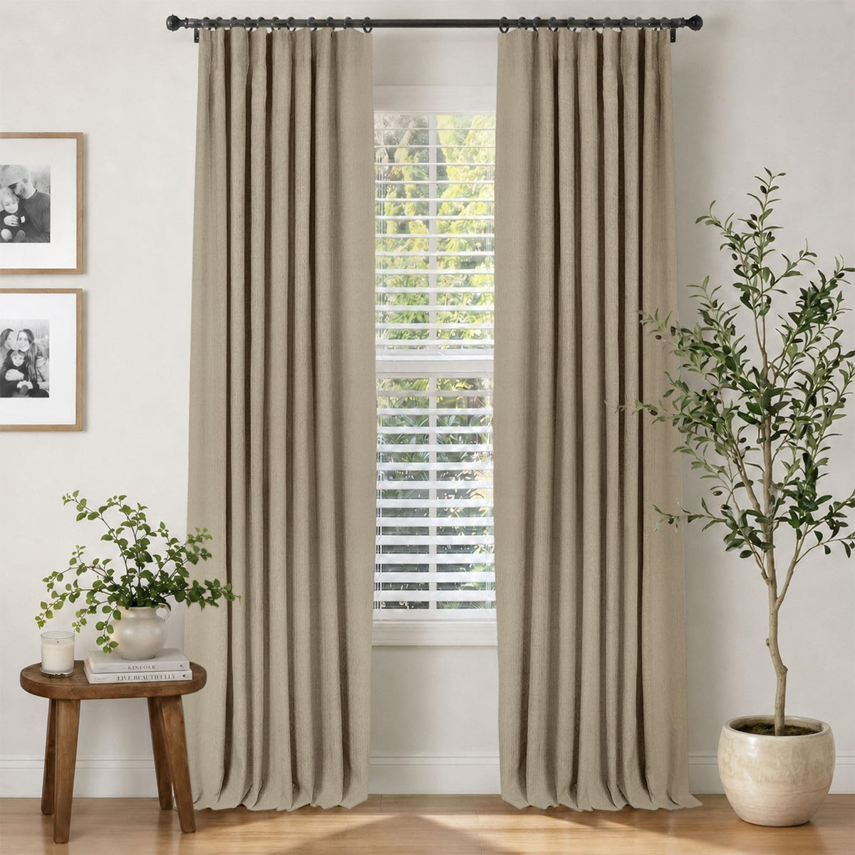 INOVADAY 100% Blackout Curtains for Bedroom Black Out Curtains 84 Inch Long