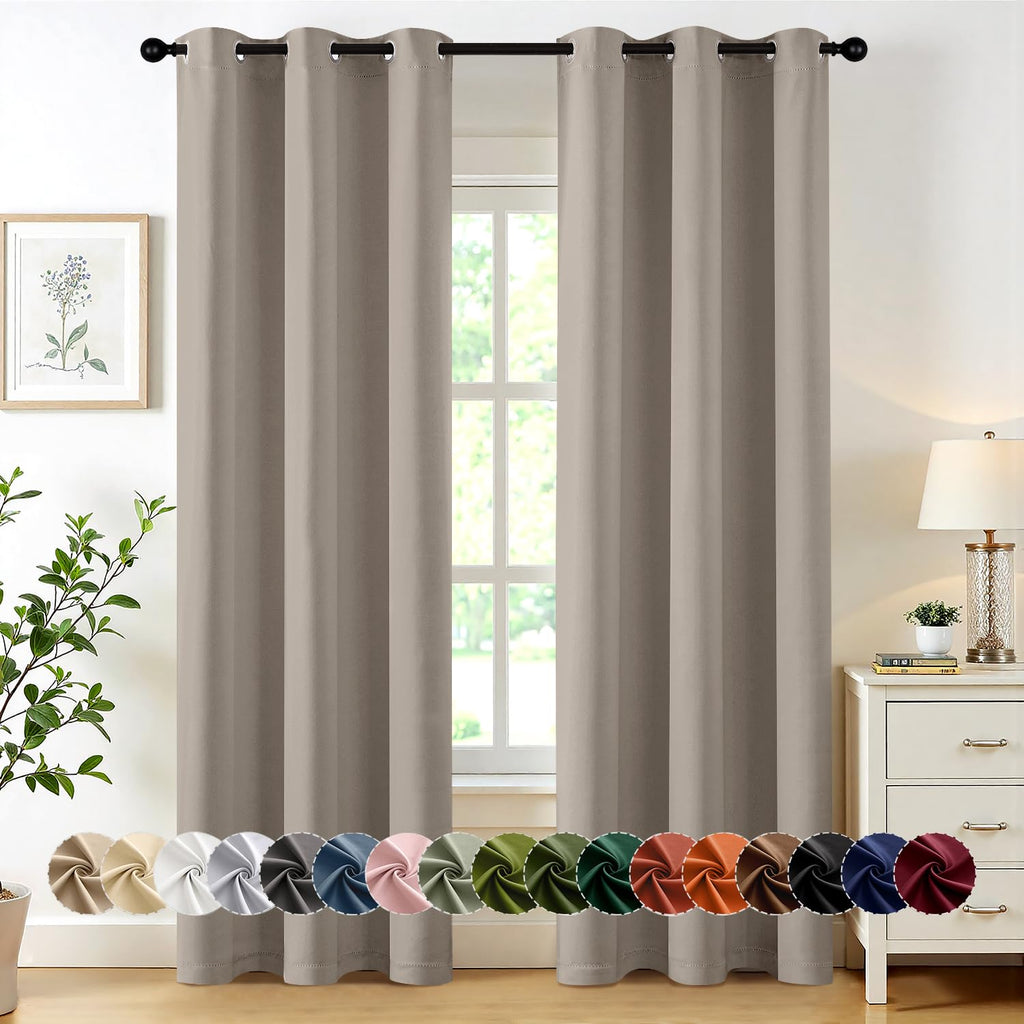 MIULEE Blackout Curtains for Bedroom 2 Panels 40 x 84 Inch Long Black