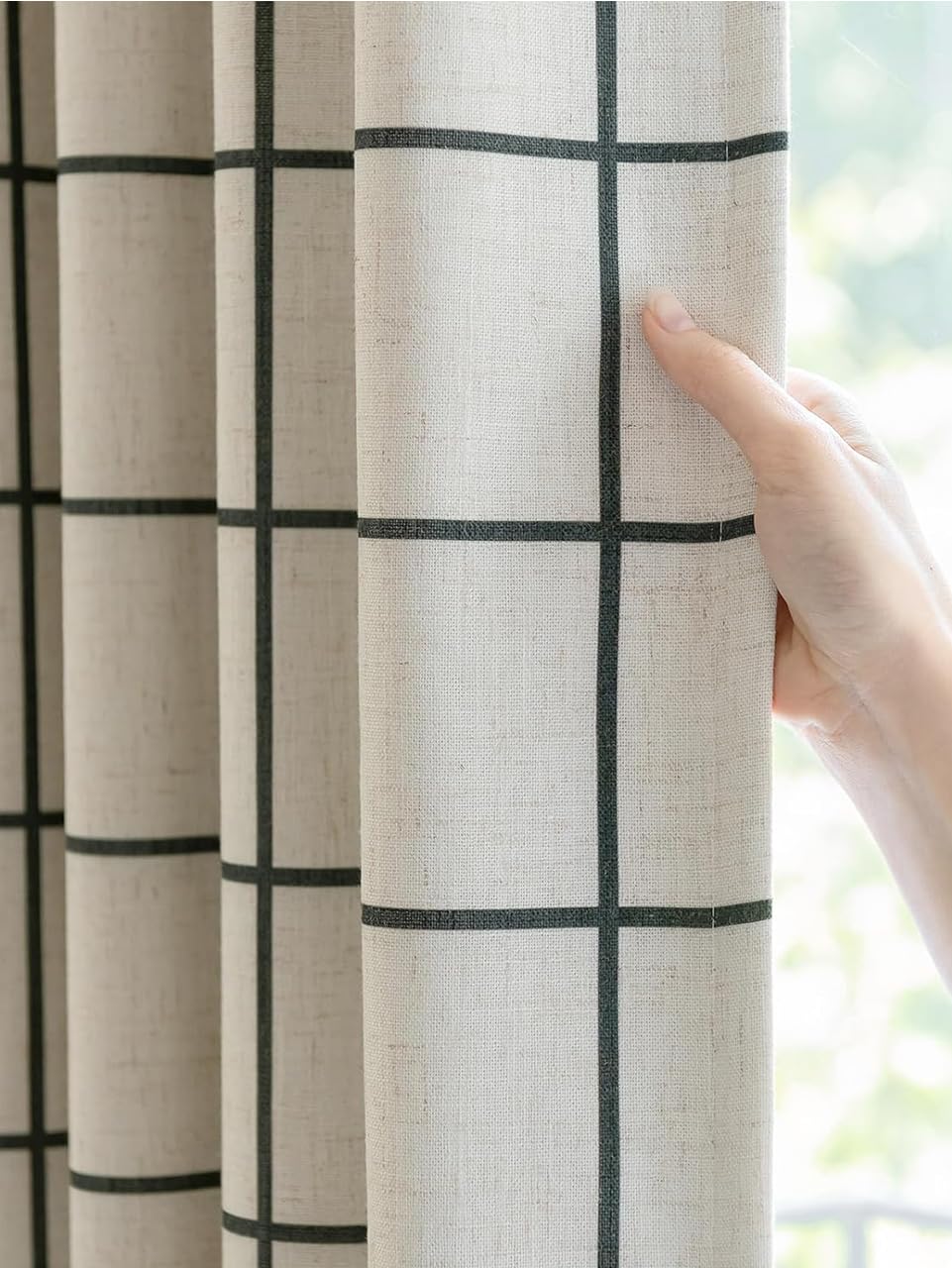 THREE GIRLS Plaid Pinch Pleated Curtains - Modern Luxury Linen Buffalo Blackout Drapes, Thermal Insulated Double Layer Window Panels for Living Room Bedroom, 120 Inches Long Brown 2 Panels Set