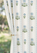 Pinch Pleated Curtains for Living Room Bedroom Dining Room - 84 Inches Light Filtering Floral Curtains Luxury Linen Drapes Farmhouse Window Curtains with Hooks - 2 Panels Set, 40" W x 84" L