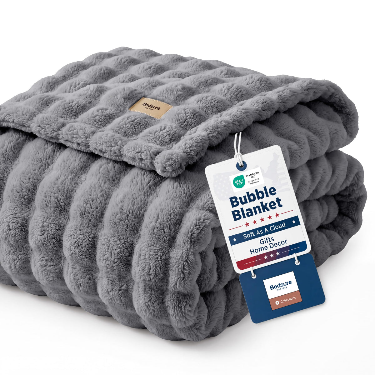Bedsure Cloud Bubble Blanket, Soft Cozy Throw, Off White, 50"×60"