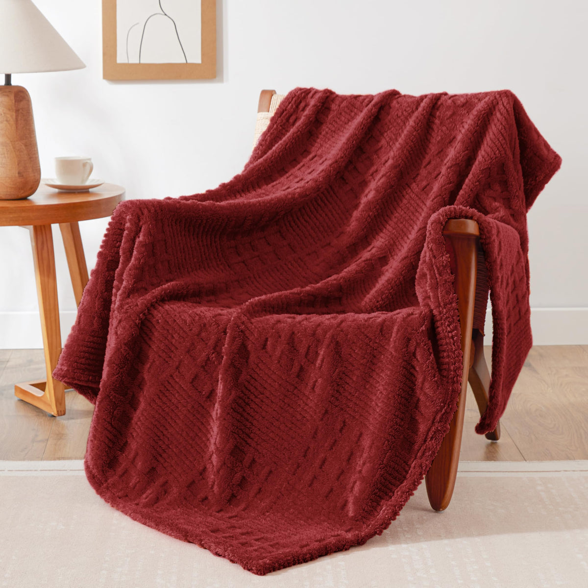 EXQ Home Turtle Shell Throw Blanket Beige for Couch Gentle Soft Fleece