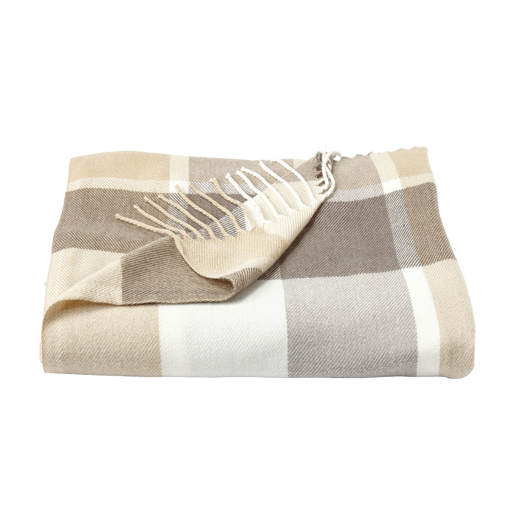 Lavish Home Oversized Throw Blanket for Couch, Spice Orange Plaid,60” x 70”
