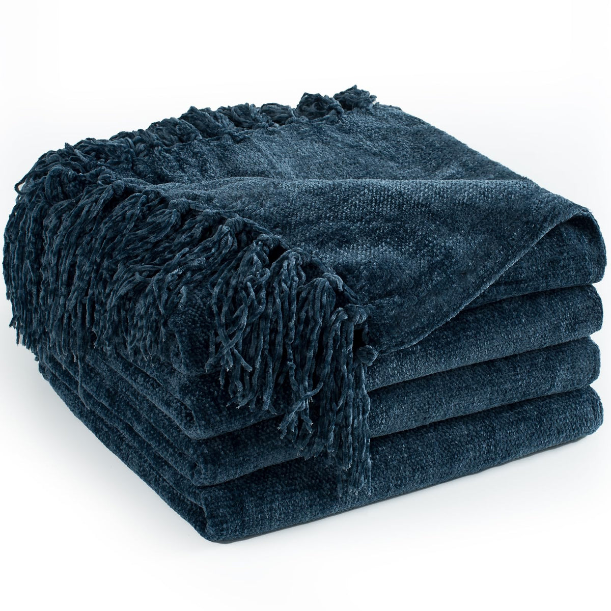 Chenille Throw Blanket for Couch 50" x 60", Olive Green