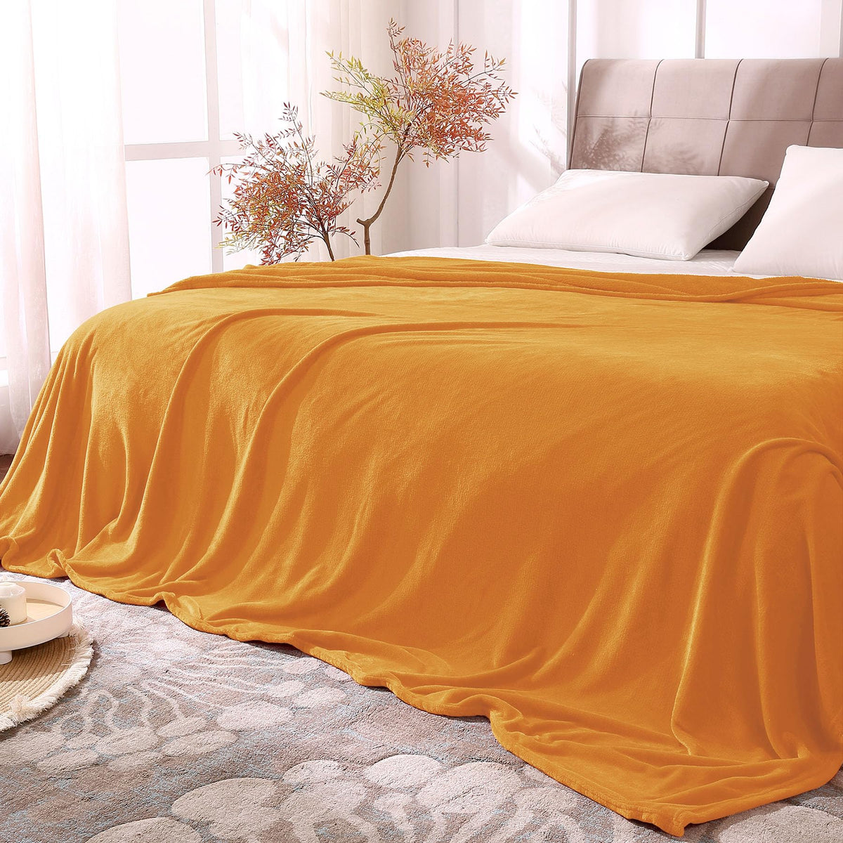 BEDELITE Fleece Blanket Soft Plush Throw for Couch Black 50"x60"