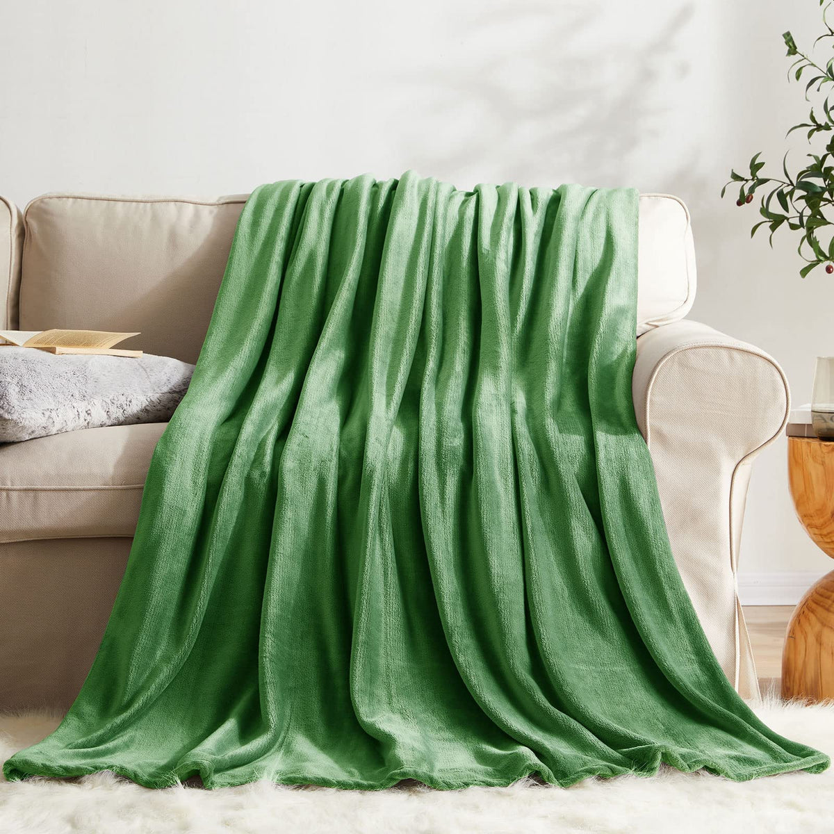 KMUSET Fleece Blanket Throw Size Grey Lightweight Super Soft Cozy Luxury Bed Blanket Microfiber Factory Shop