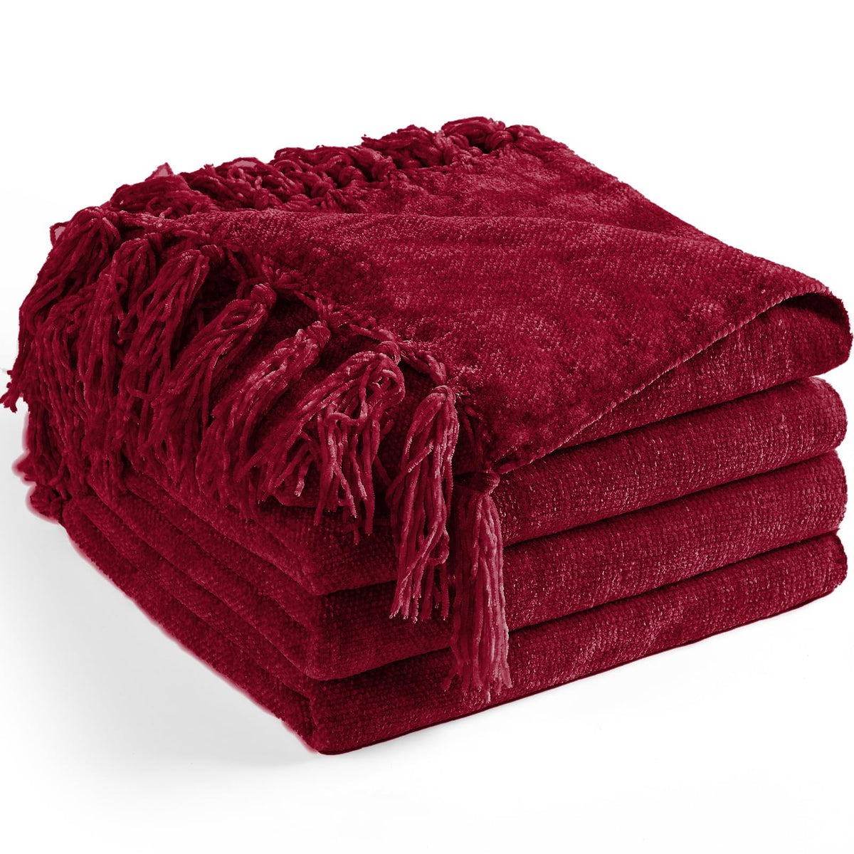 Chenille Throw Blanket for Couch 50" x 60", Olive Green